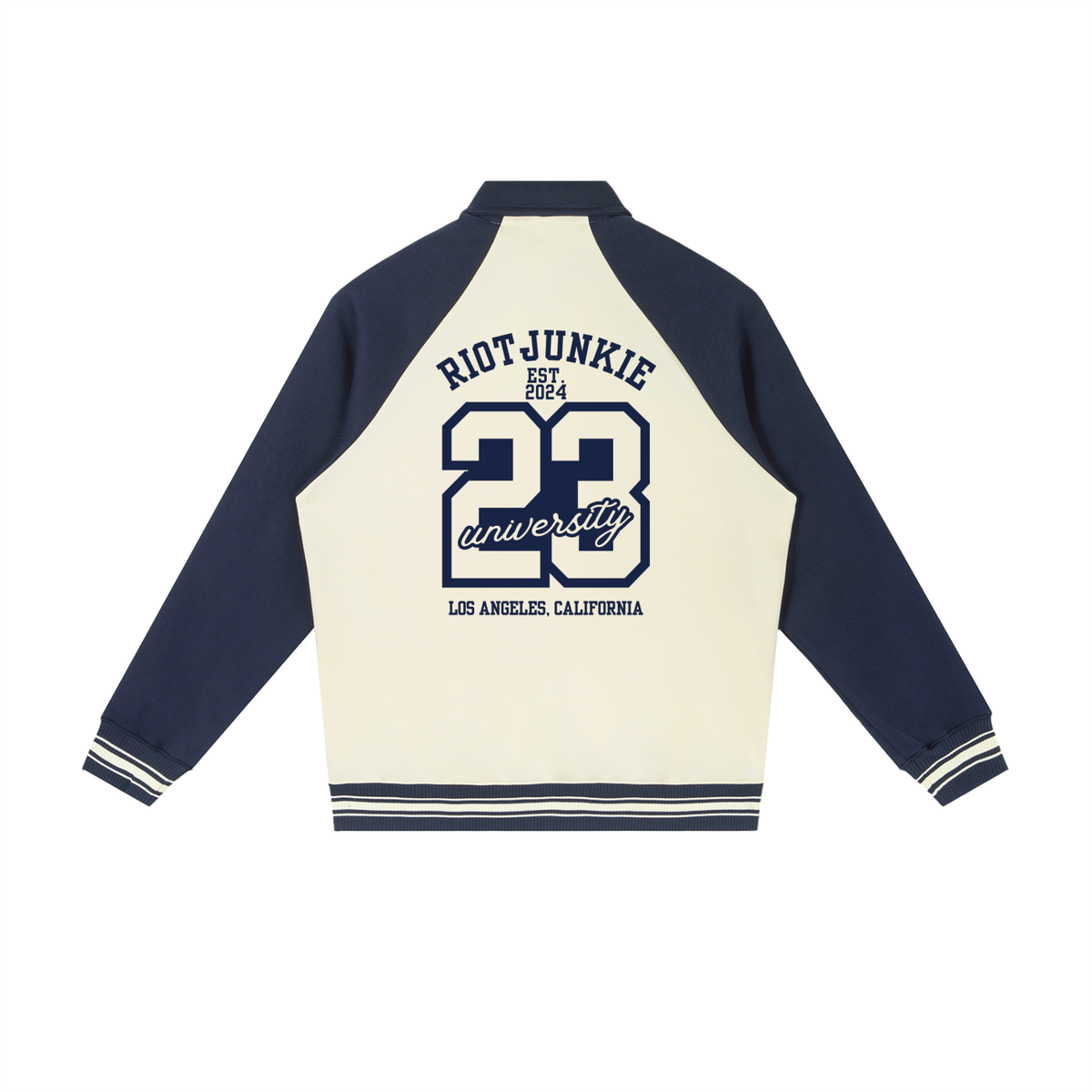 Contrast Raglan Sleeve Baseball Jacket