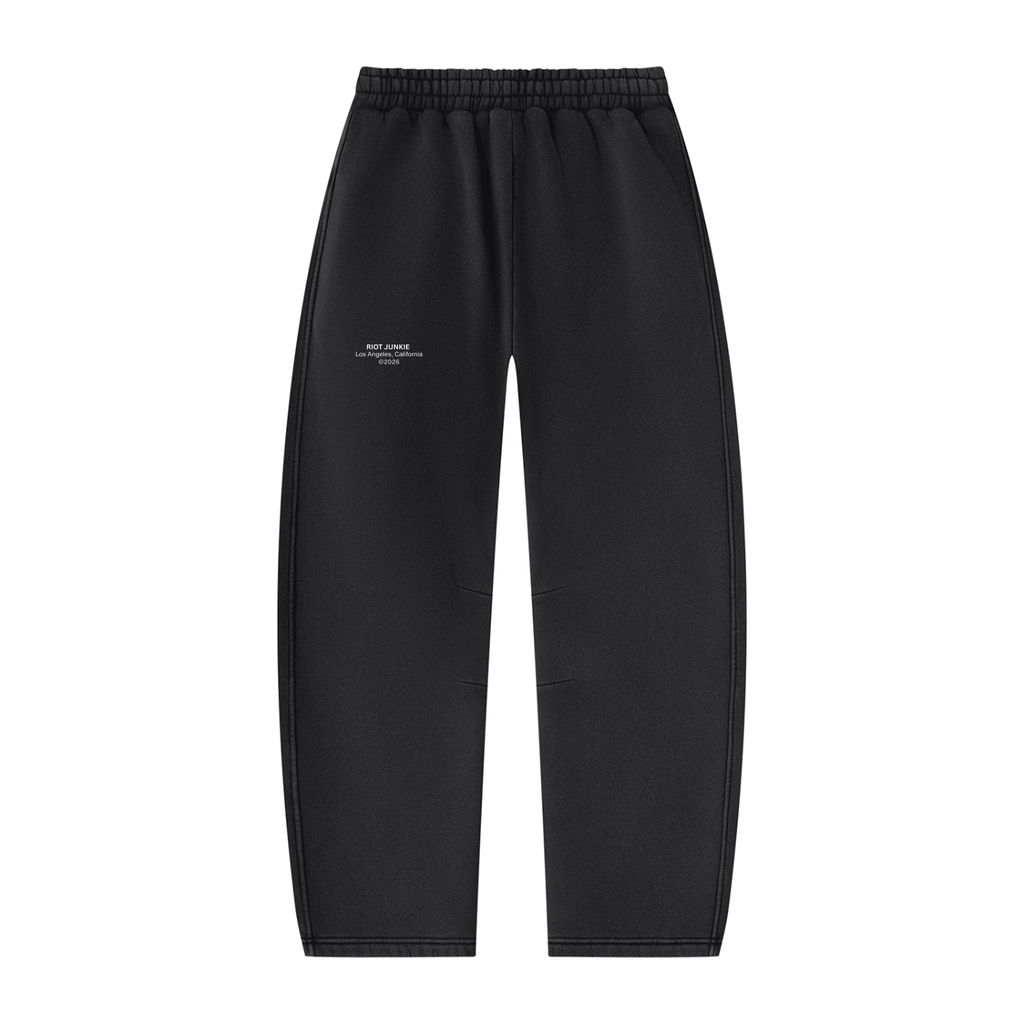 Unisex Vintage Wash Barrel Leg Fleece Sweatpants