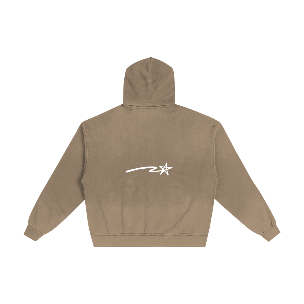 Hand-Frayed Sunfade Zip Hoodie
