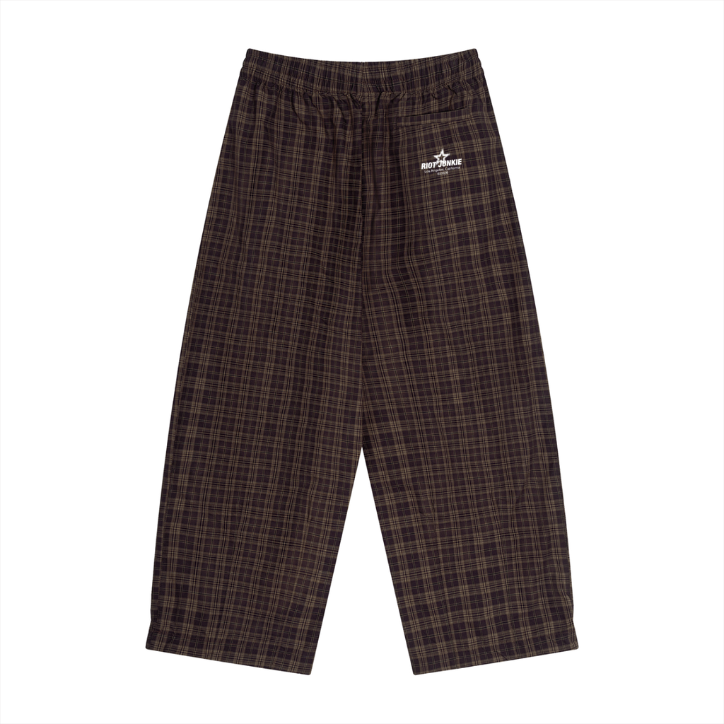 Unisex Plaid Wide Leg Pants