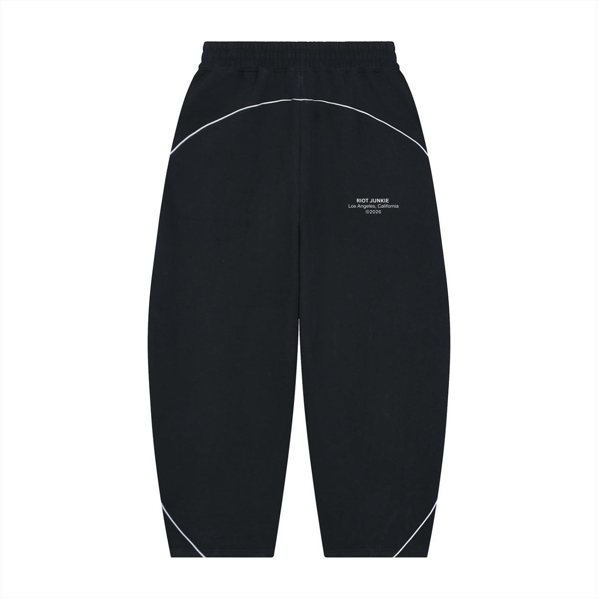 Unisex Piping Fleece Barrel Leg Sweatpants