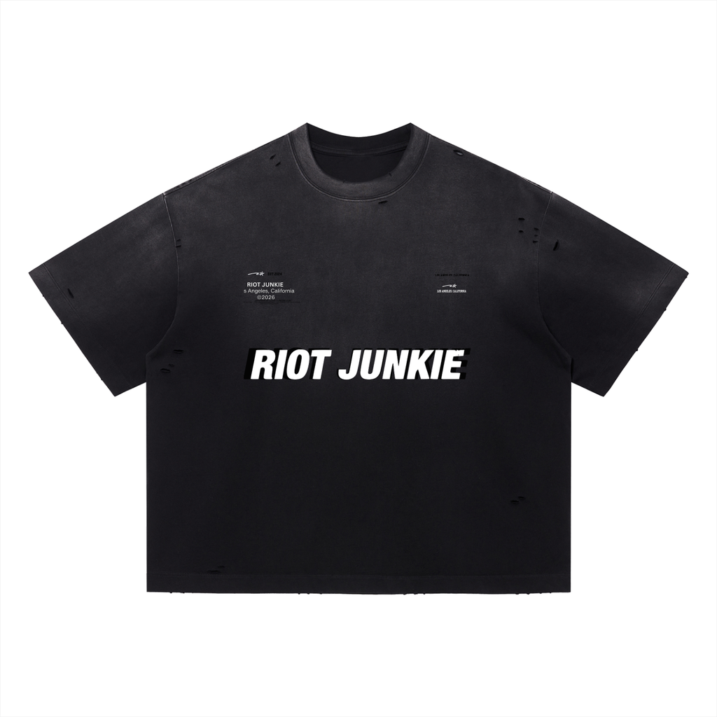 Vintage Washed Distressed Boxy Oversized T-Shirt