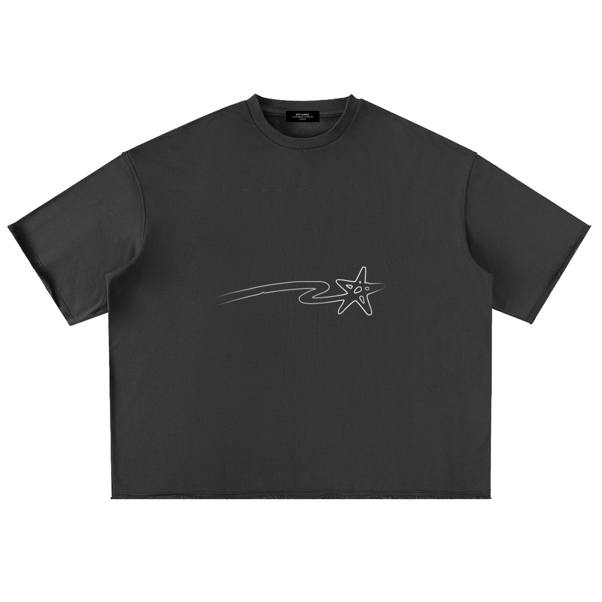 Washed Rolled Hem Half Sleeve T-Shirt