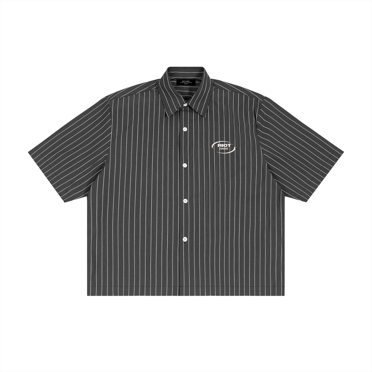 Unisex Striped Boxy Button-Up Shirt
