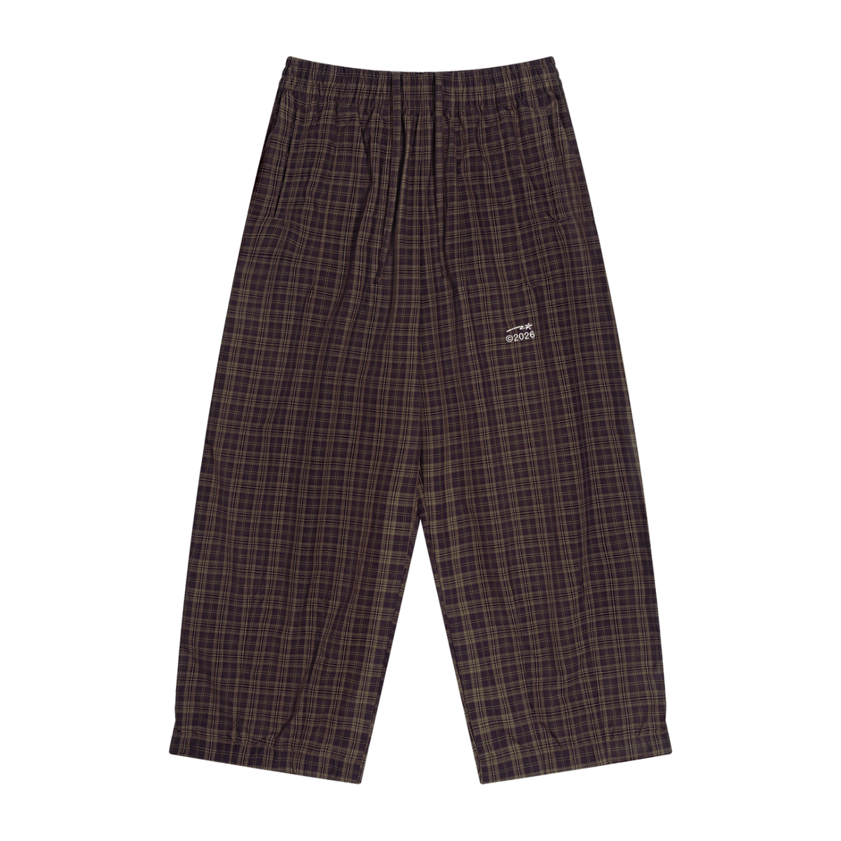 Unisex Plaid Wide Leg Pants