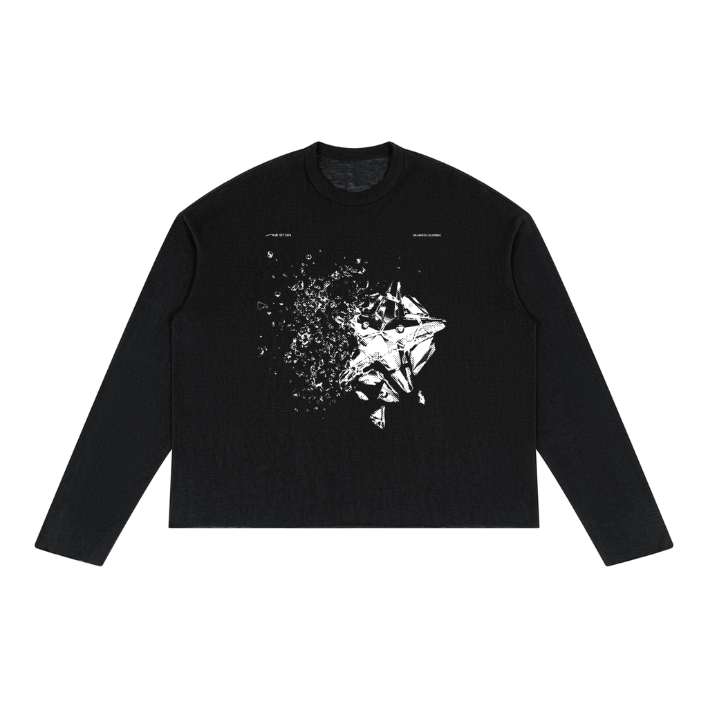 Unisex Raw Edge Long Sleeve T-Shirt