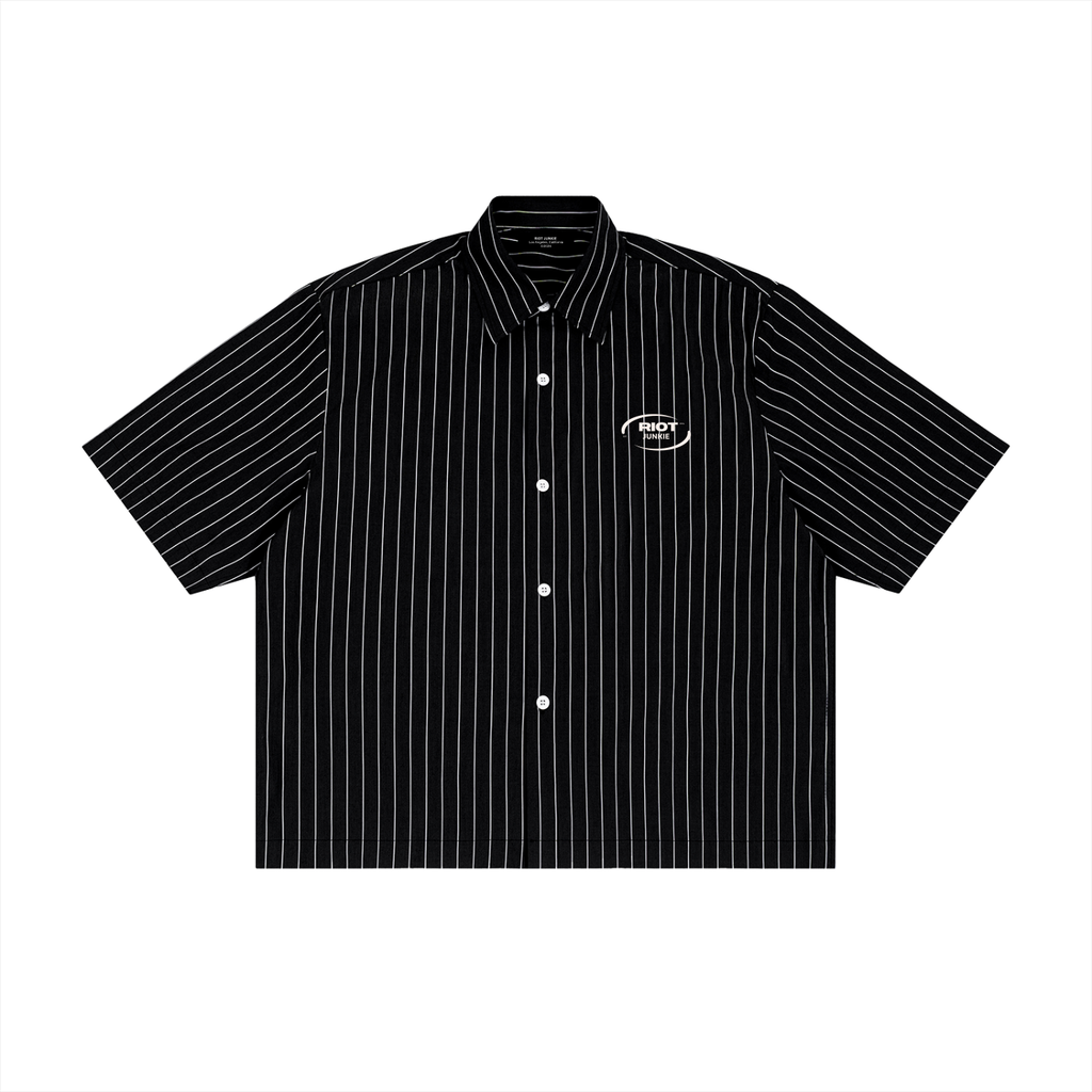 Unisex Striped Boxy Button-Up Shirt