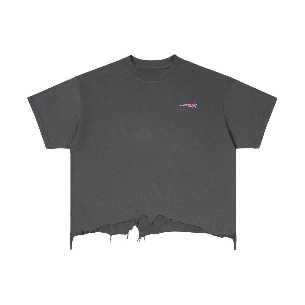 Vintage Wash Boxy Distressed Hem T-Shirt