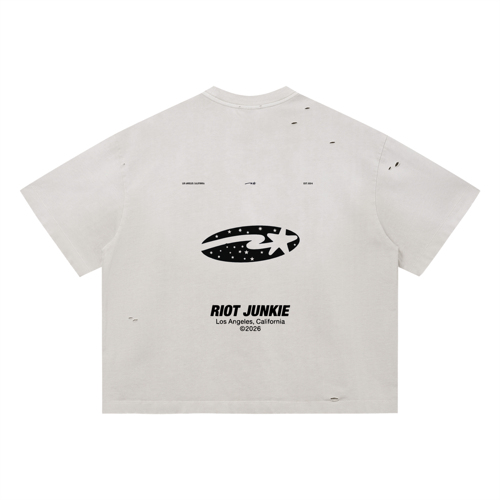 Vintage Washed Distressed Boxy Oversized T-Shirt