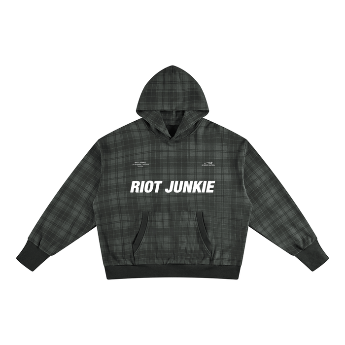 Unisex Plaid Color Block Hoodie