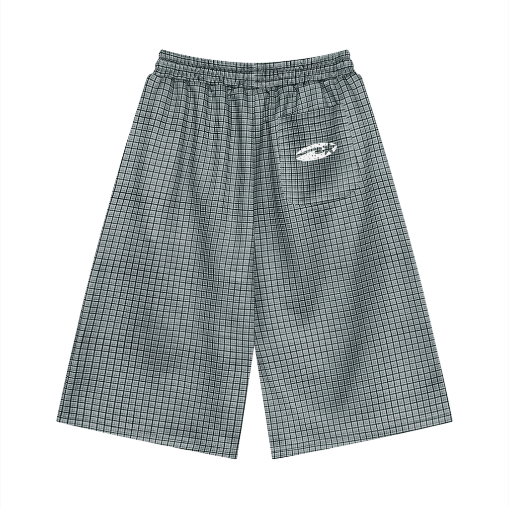 Unisex Plaid Drawstring Shorts