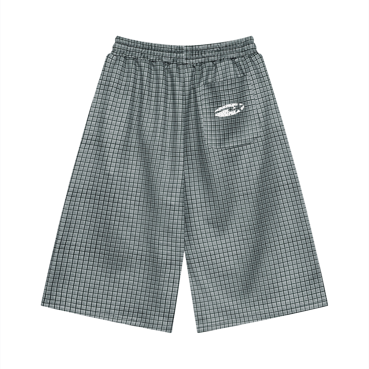 Unisex Plaid Drawstring Shorts