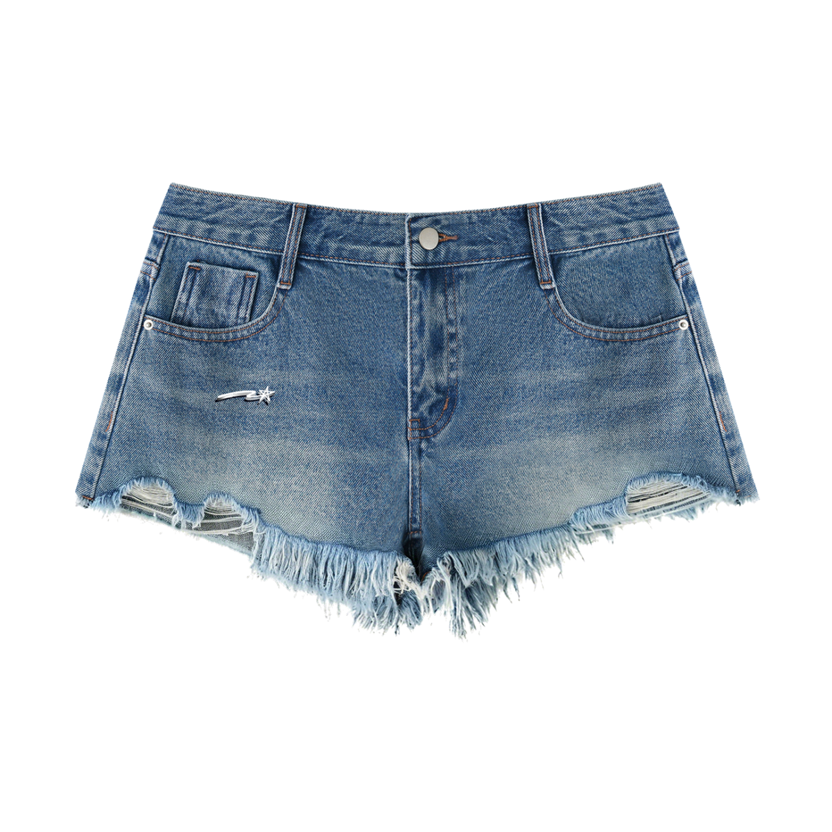 Women's Vintage Wash Raw Hem Denim Shorts