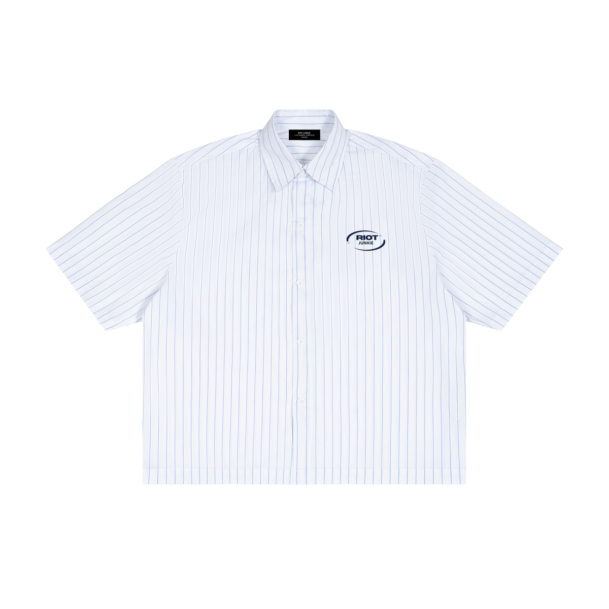 Unisex Striped Boxy Button-Up Shirt