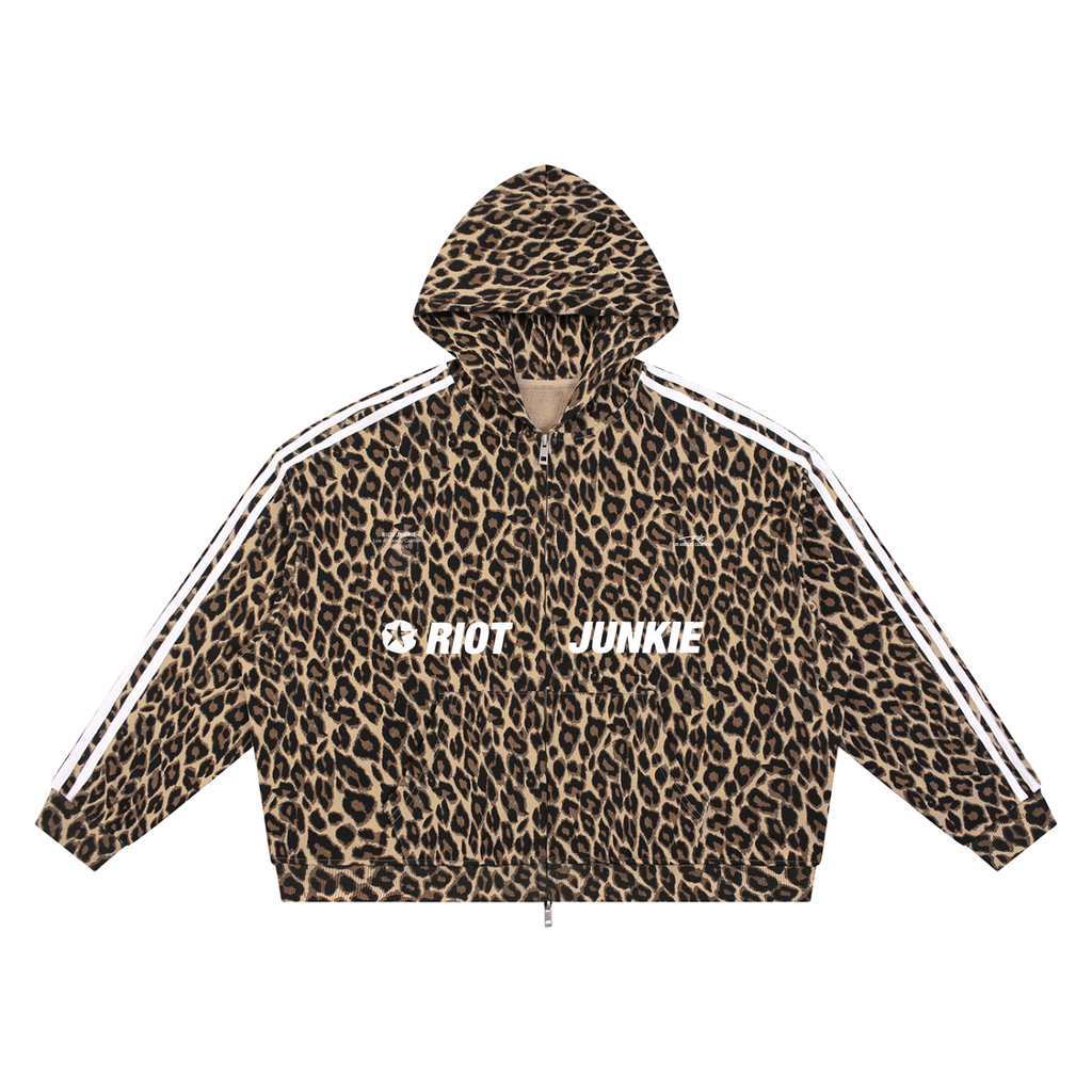 Unisex Leopard Full Zip Hoodie