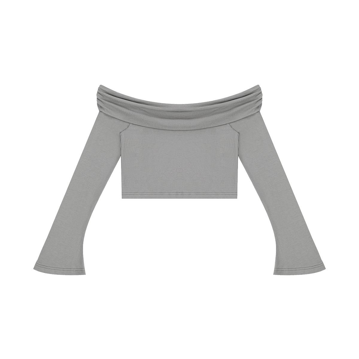 Women's Off-the-Shoulder Bell Sleeve Crop T-Shirt