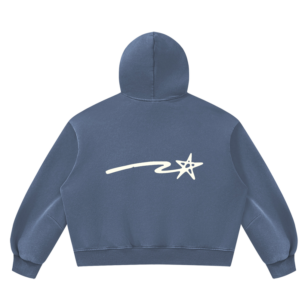 Unisex Vintage Wash Boxy Fleece Hoodie