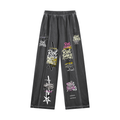 Unisex Vintage Wash Wide Leg Mesh Sweatpants
