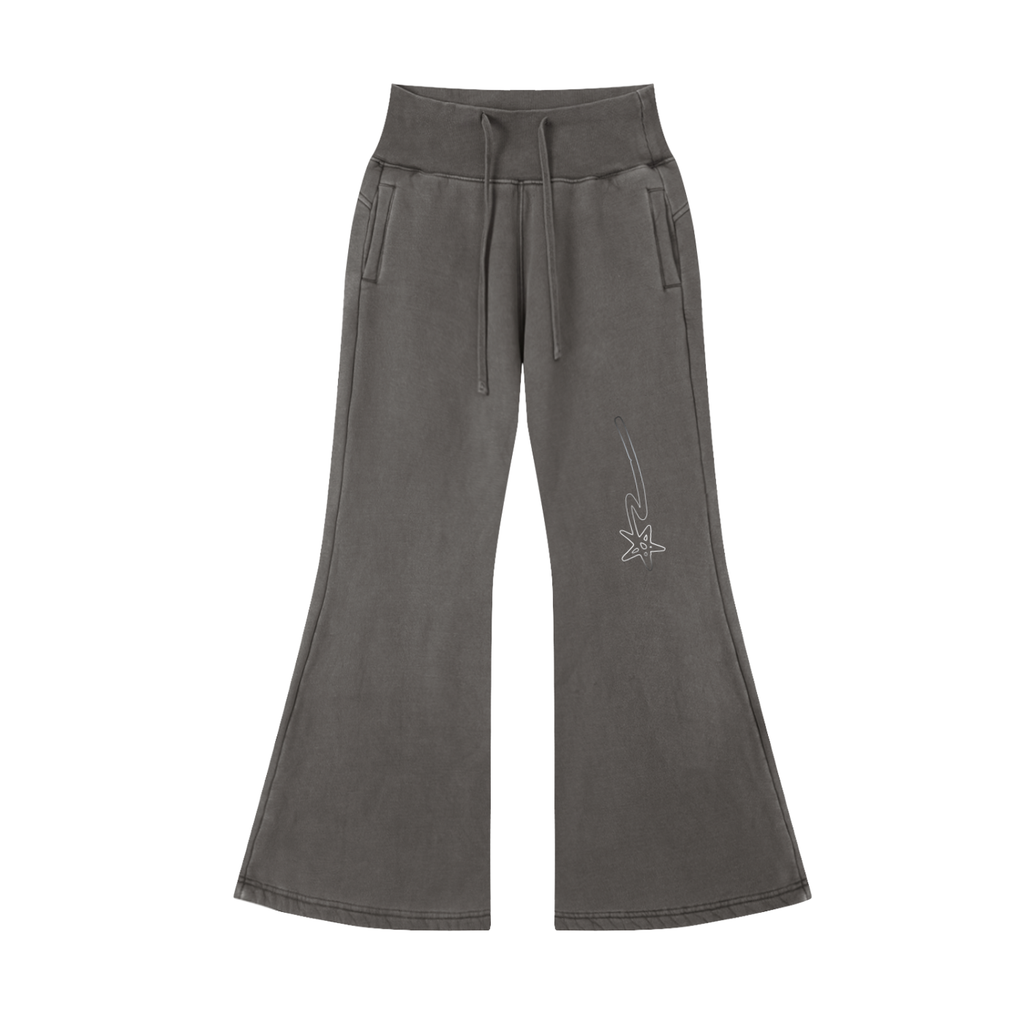 Vintage Washed Flared Fleece Pants