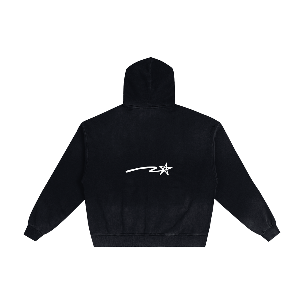 Hand-Frayed Sunfade Zip Hoodie
