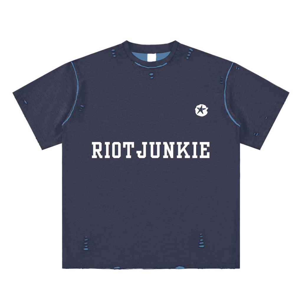 Hand-frayed Reversible T-shirt