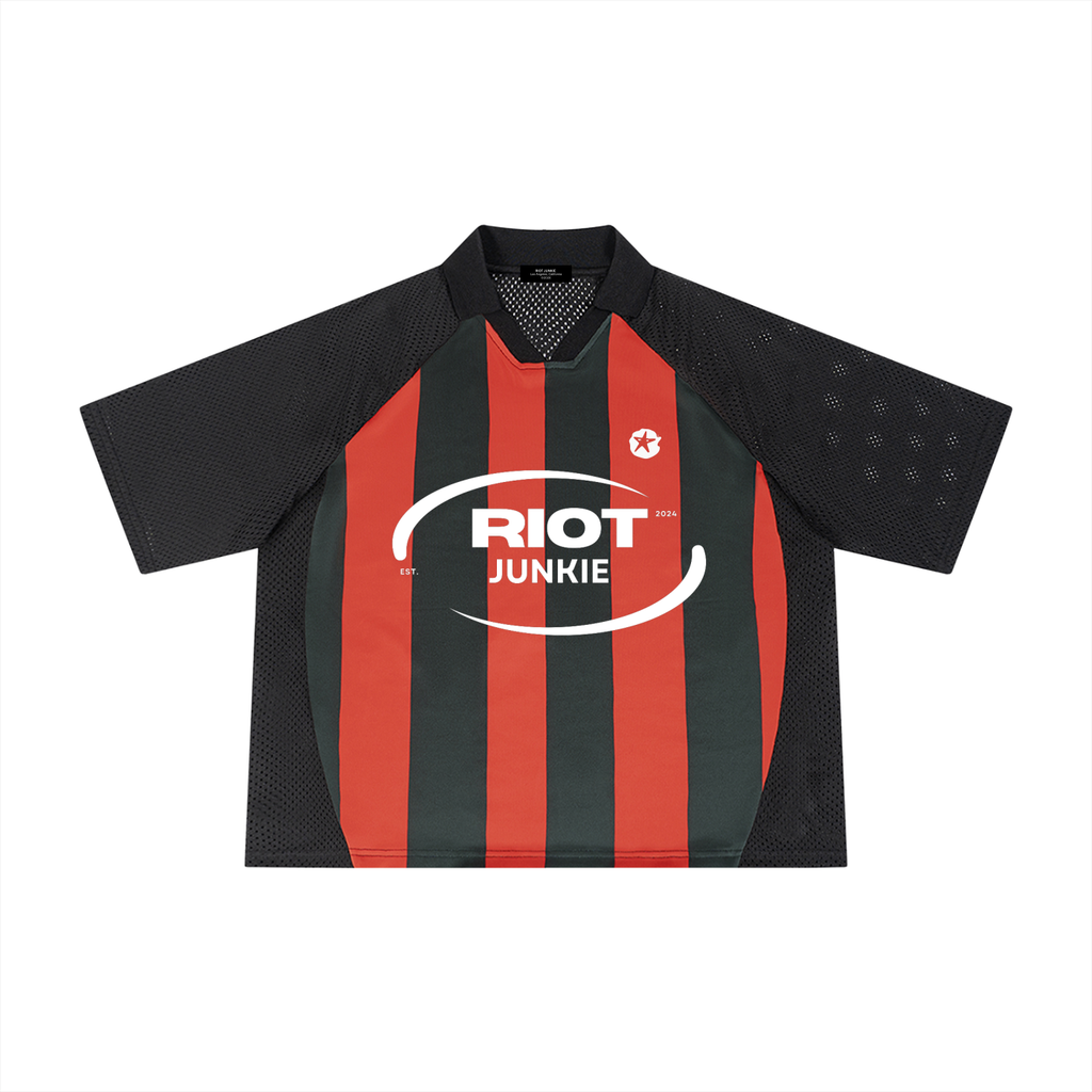 Unisex Striped Mesh Boxy Soccer Jersey