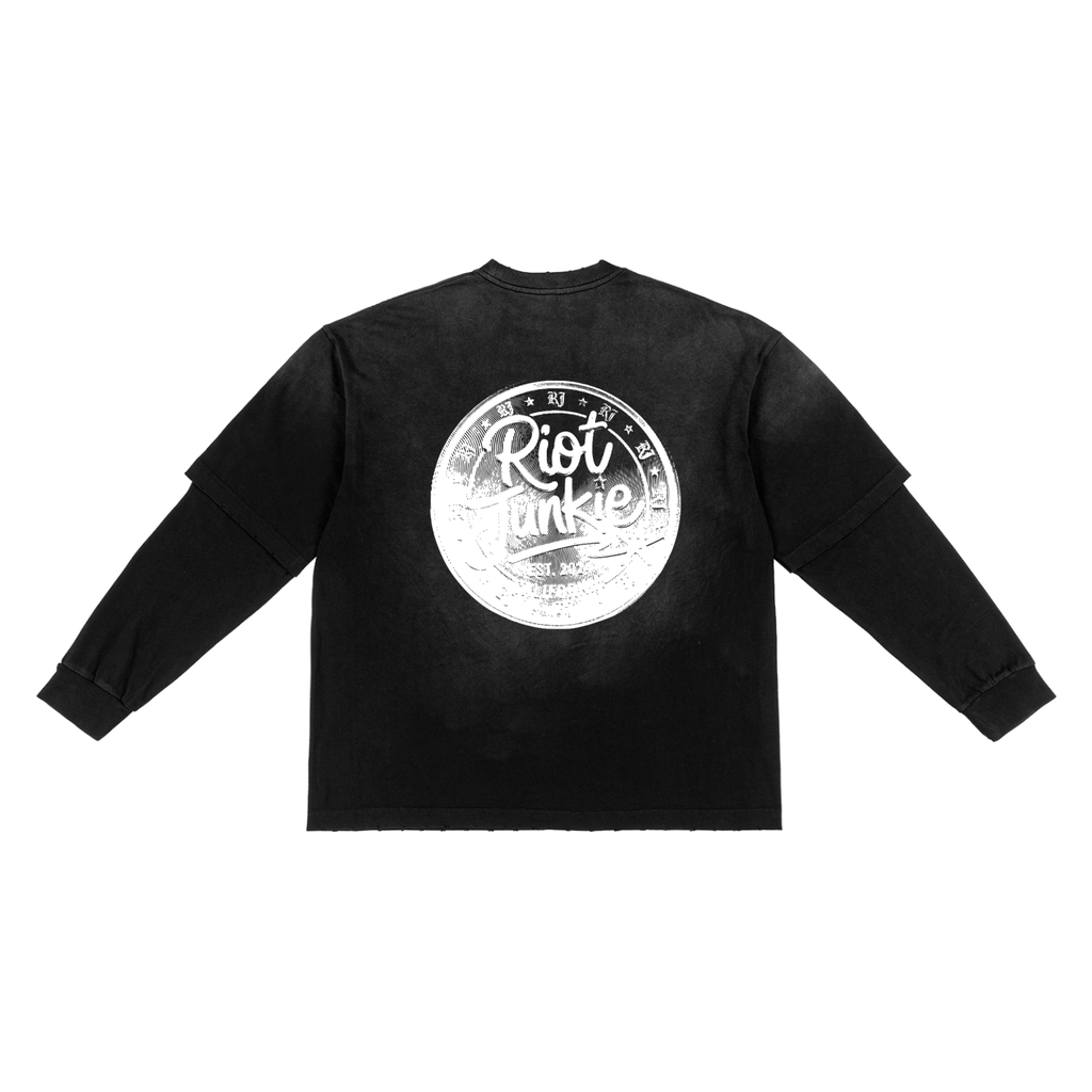 Sunfade Hand-Frayed Faux Two-Piece T-Shirt