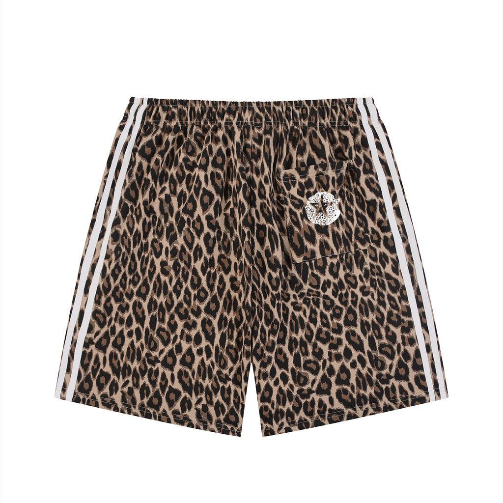 Unisex Heavyweight Leopard Drawstring Shorts