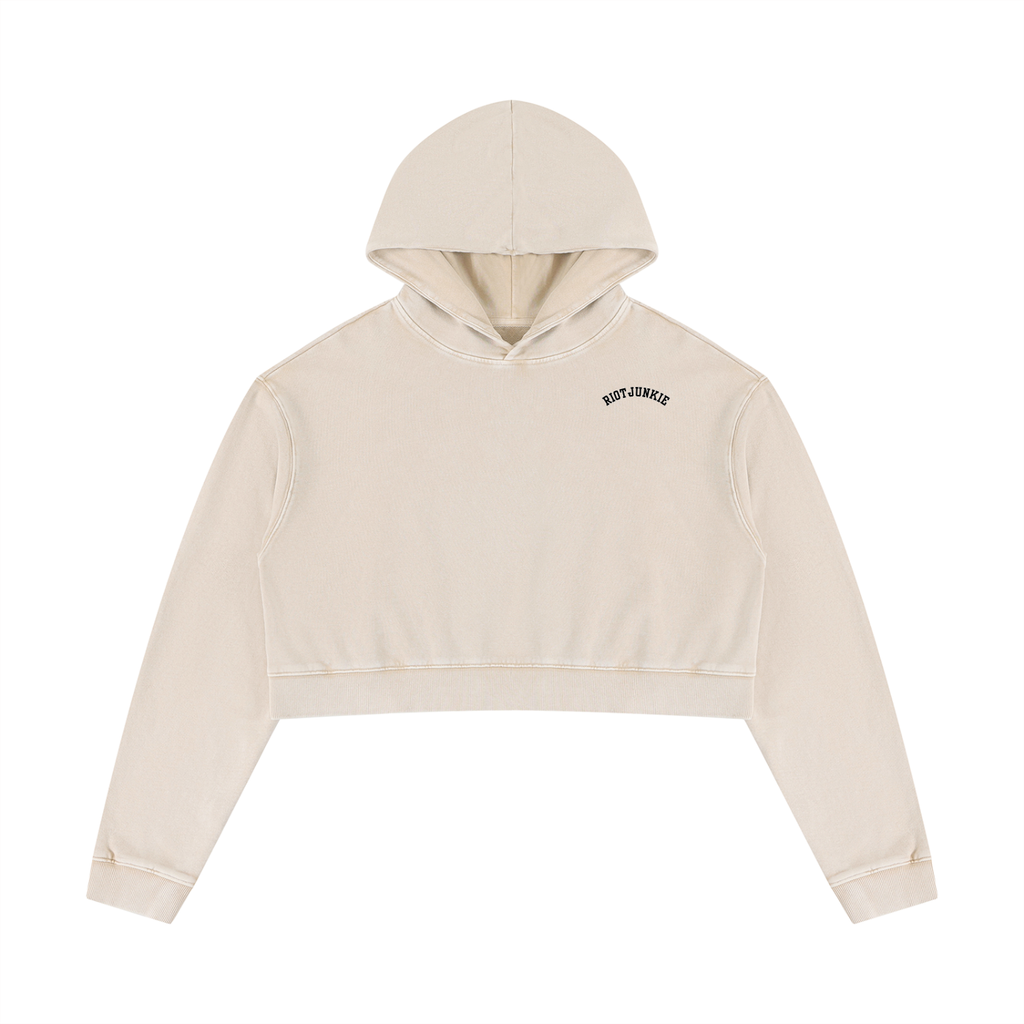Women’s Mineral Washed Crop Hoodie