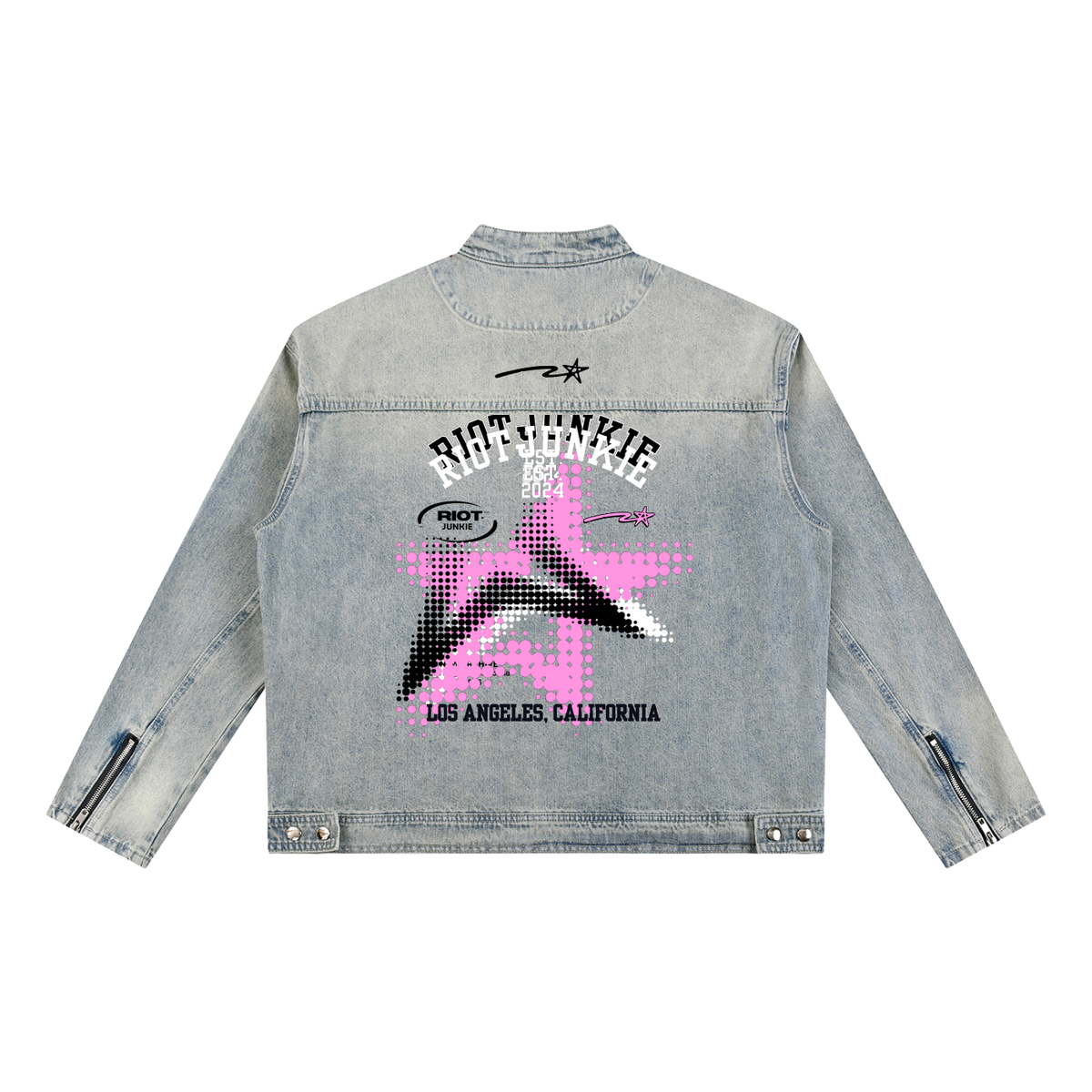 Vintage Wash Zip Denim Jacket