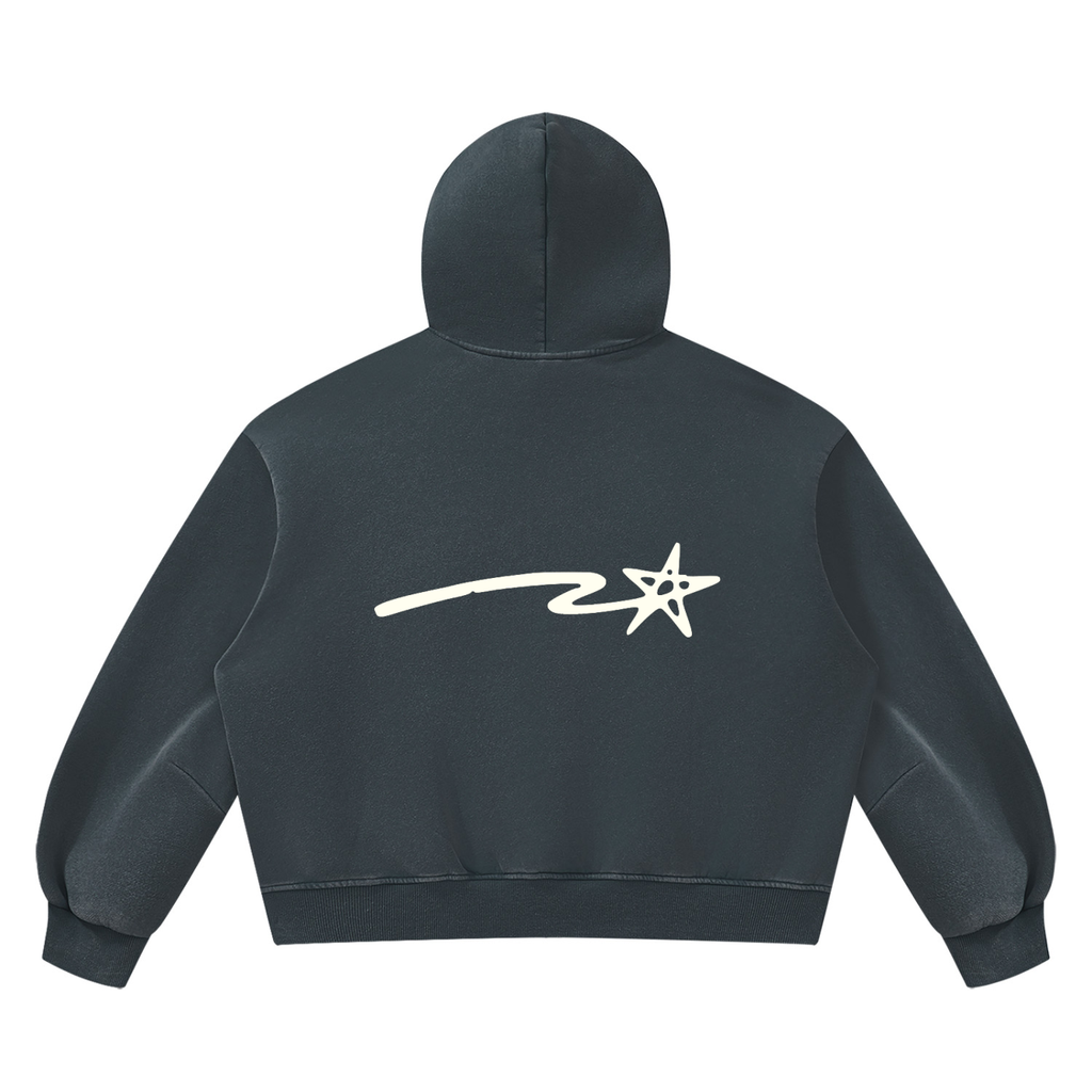Unisex Vintage Wash Boxy Fleece Hoodie