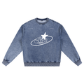 Snow Wash Oversized Crewneck Sweatshirt