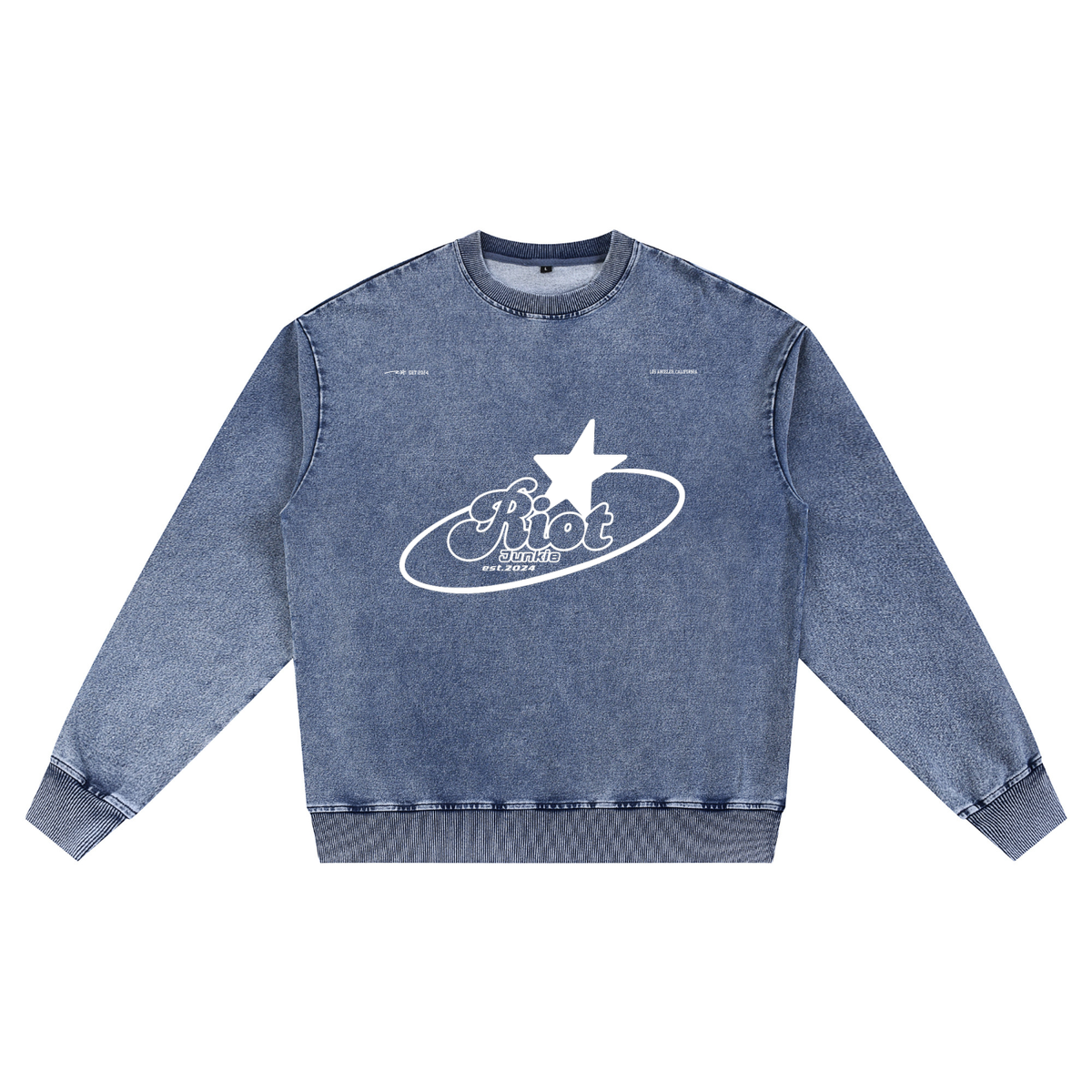 Snow Wash Oversized Crewneck Sweatshirt