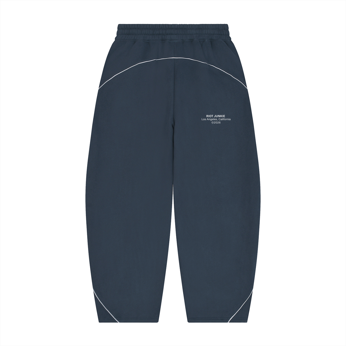 Unisex Piping Fleece Barrel Leg Sweatpants
