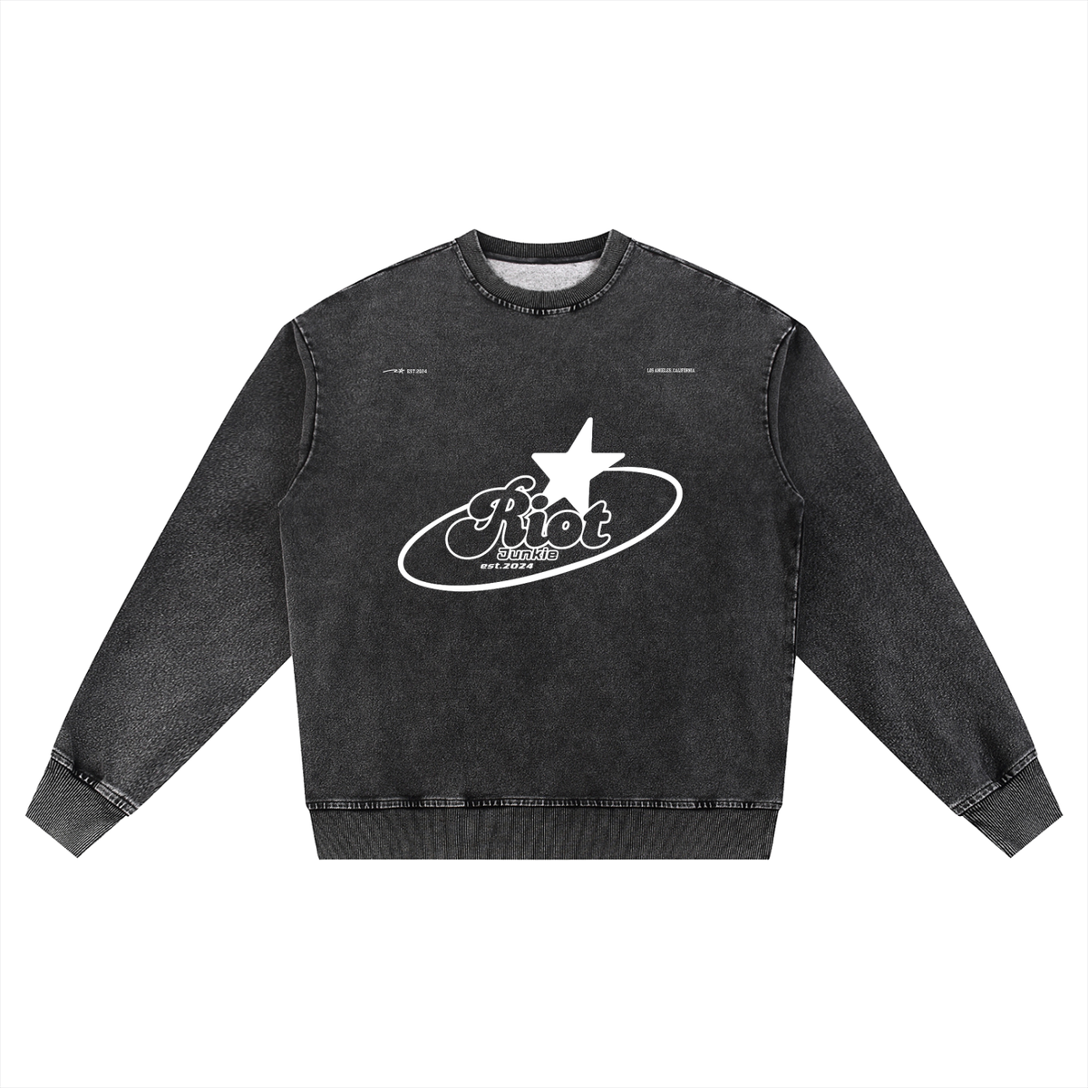 Snow Wash Oversized Crewneck Sweatshirt