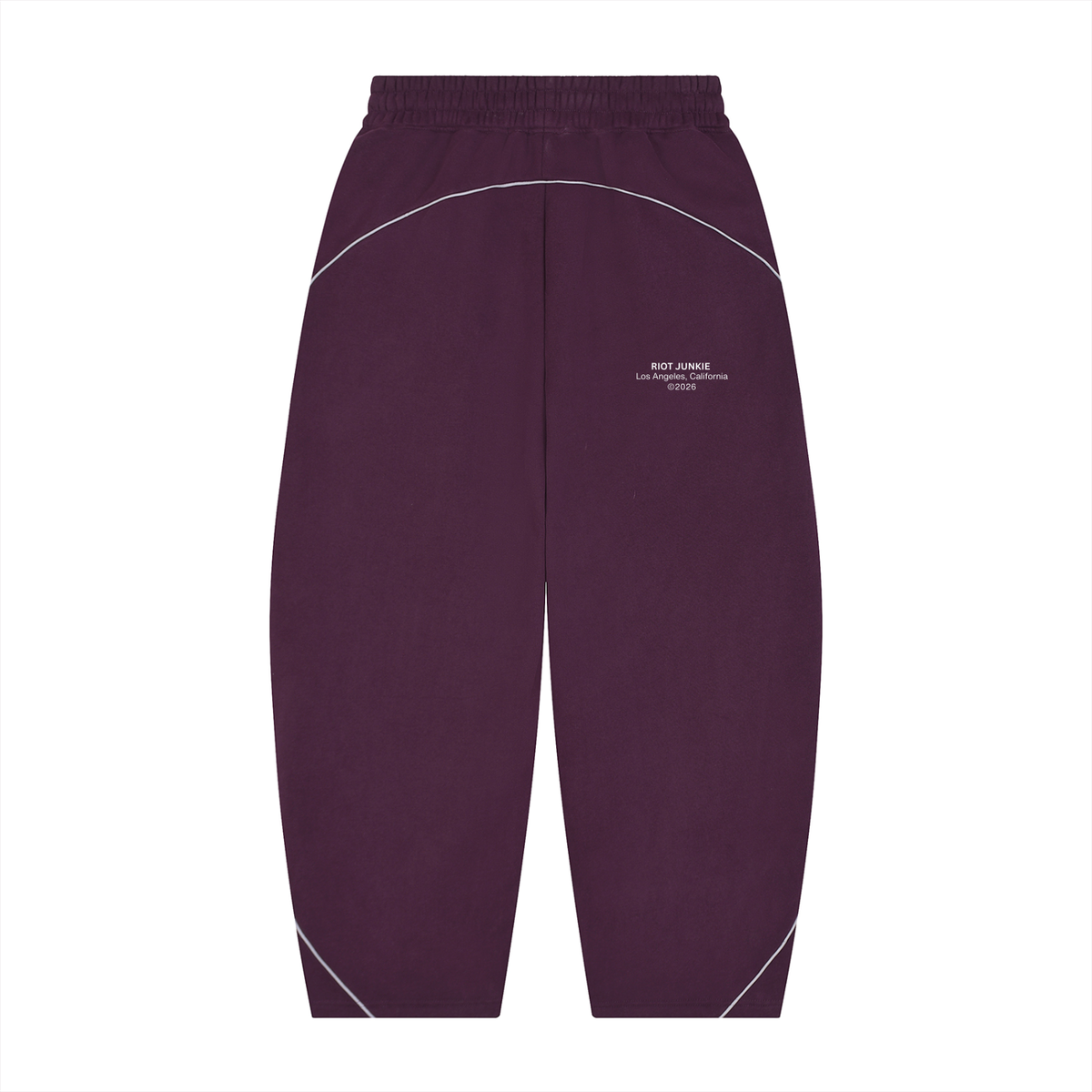 Unisex Piping Fleece Barrel Leg Sweatpants