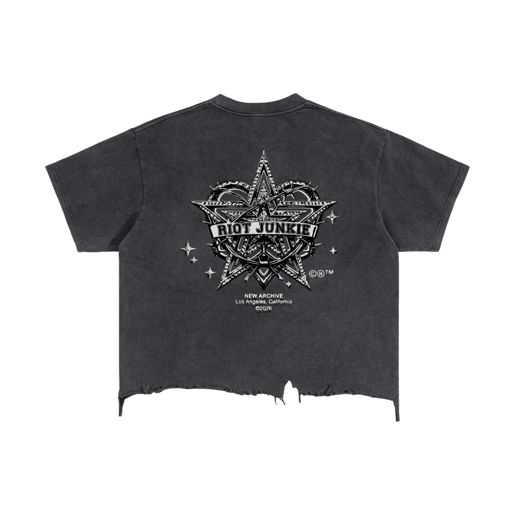 Vintage Wash Boxy Distressed Hem T-Shirt