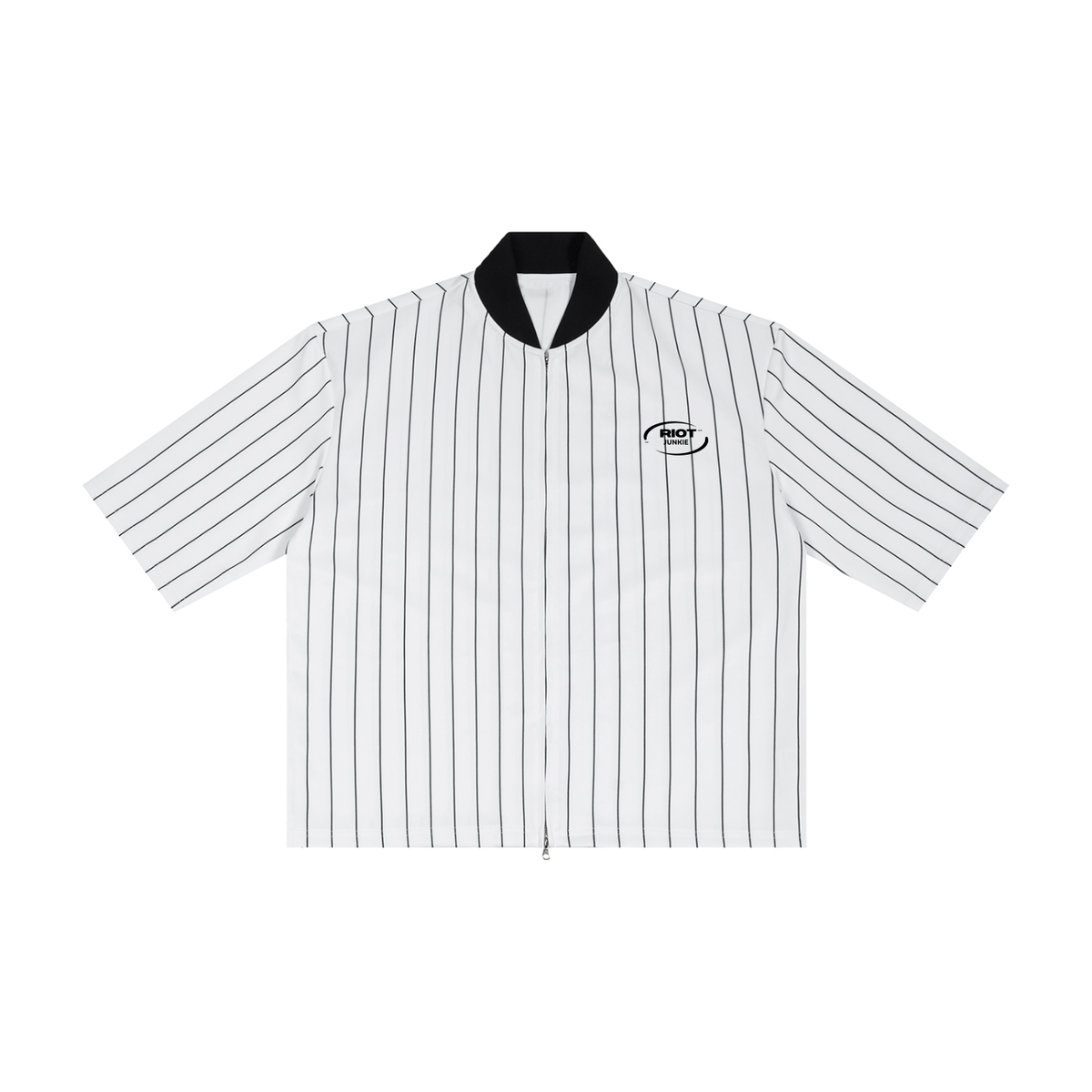 Unisex Striped Full-Zip Baseball Jersey