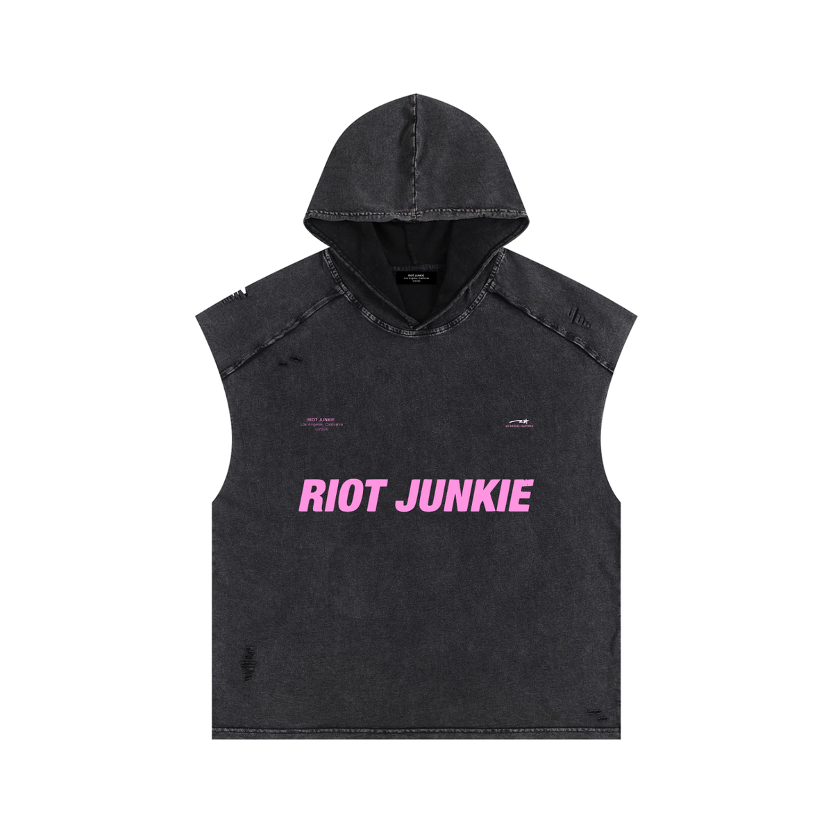 Snow Washed Boxy Hooded Tank Top