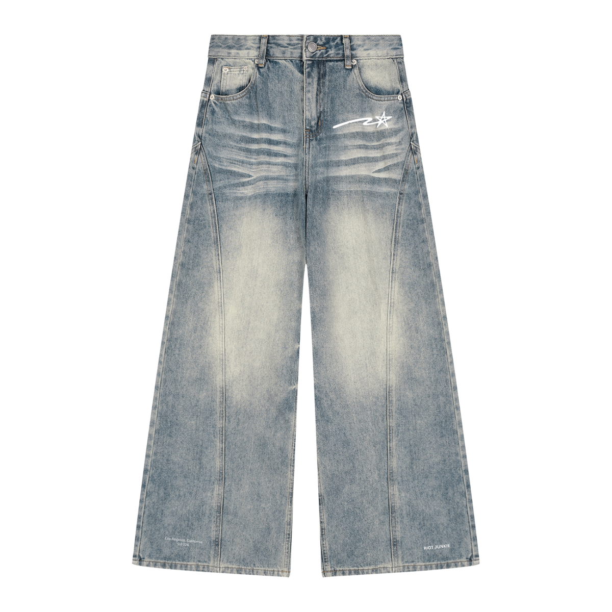 Women’s Vintage Wash Wide Leg Denim Jeans