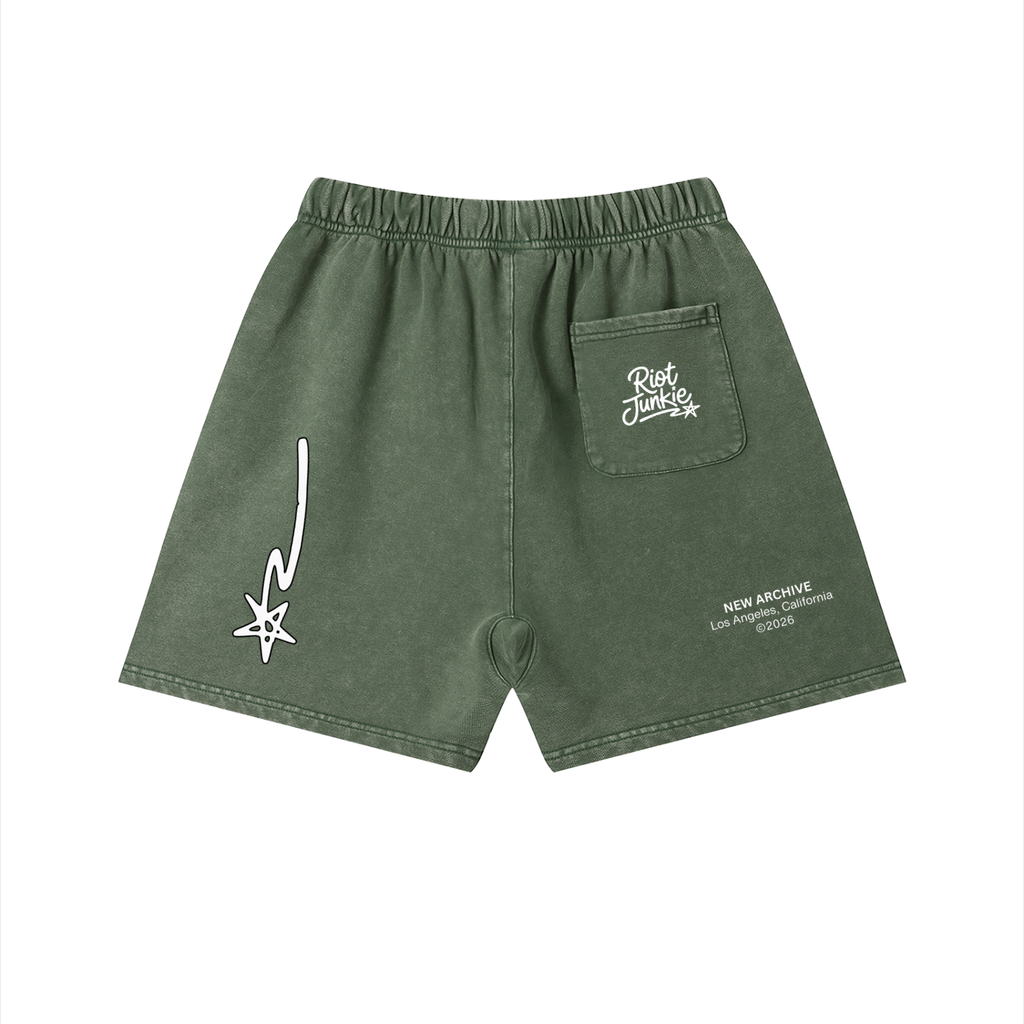 Unisex Vintage Wash Cotton Shorts