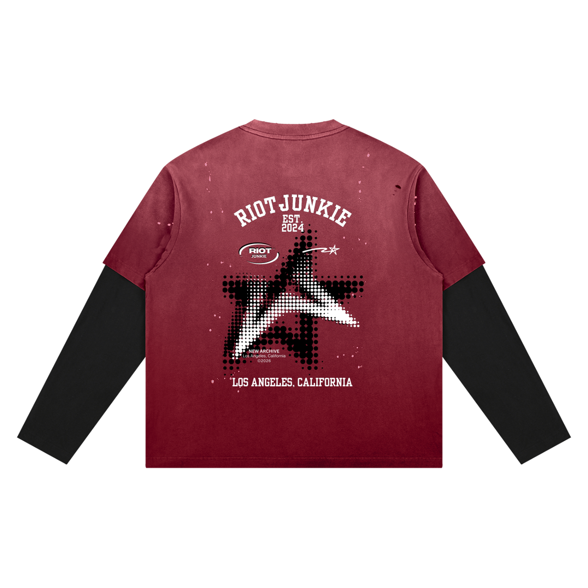 Unisex Vintage Wash Distressed Layer T-Shirt