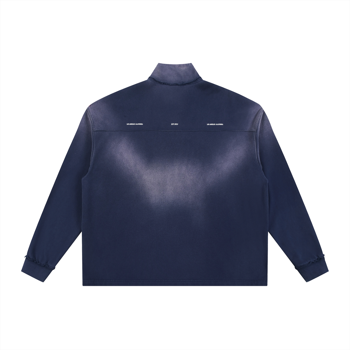 Sun Fade Raw Edge Quarter-Zip Sweatshirt