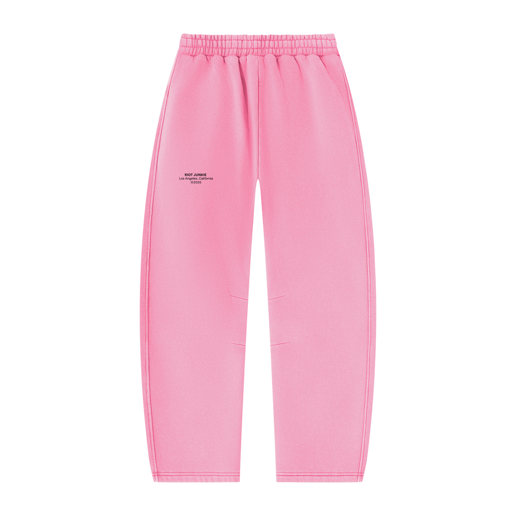 Unisex Vintage Wash Barrel Leg Fleece Sweatpants