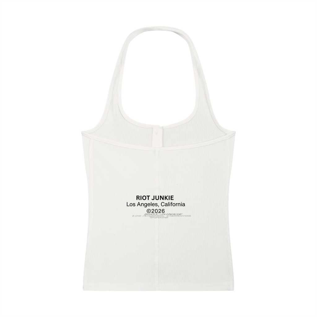 Women's Ribbed Henley Tank Top