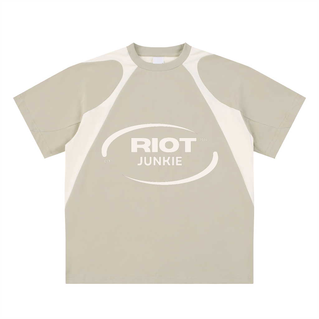 Contrast Panel Cotton T-Shirt
