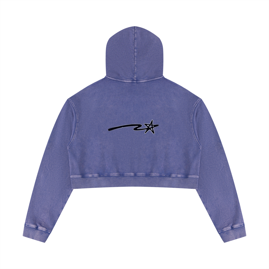 Women’s Mineral Washed Crop Hoodie