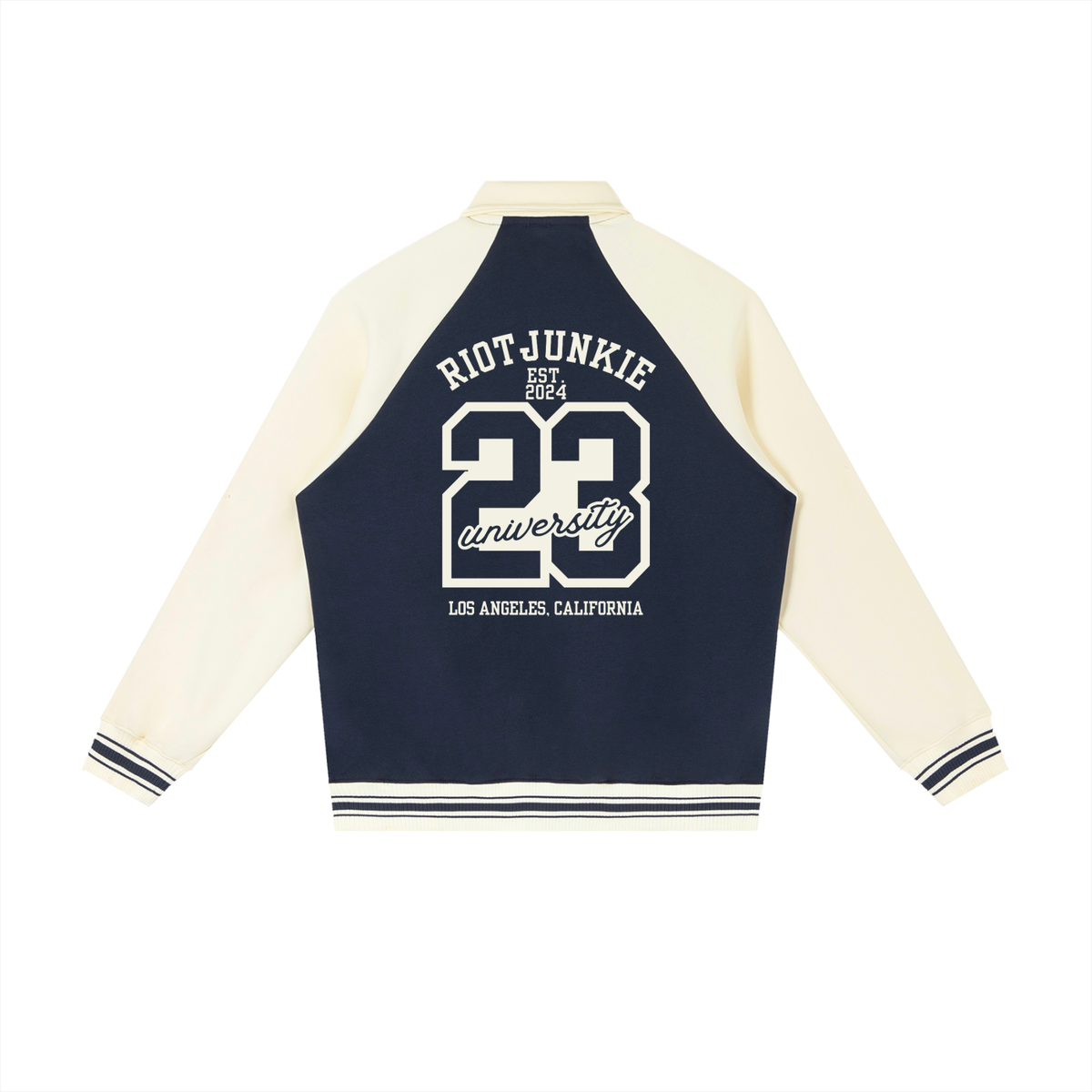 Contrast Raglan Sleeve Baseball Jacket
