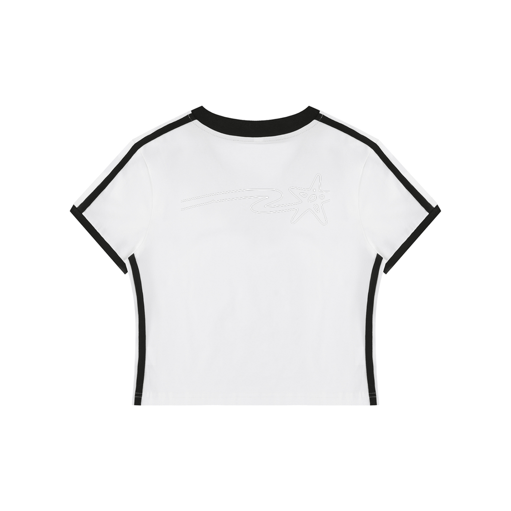 Women's V-Neck Ringer Crop T-Shirt