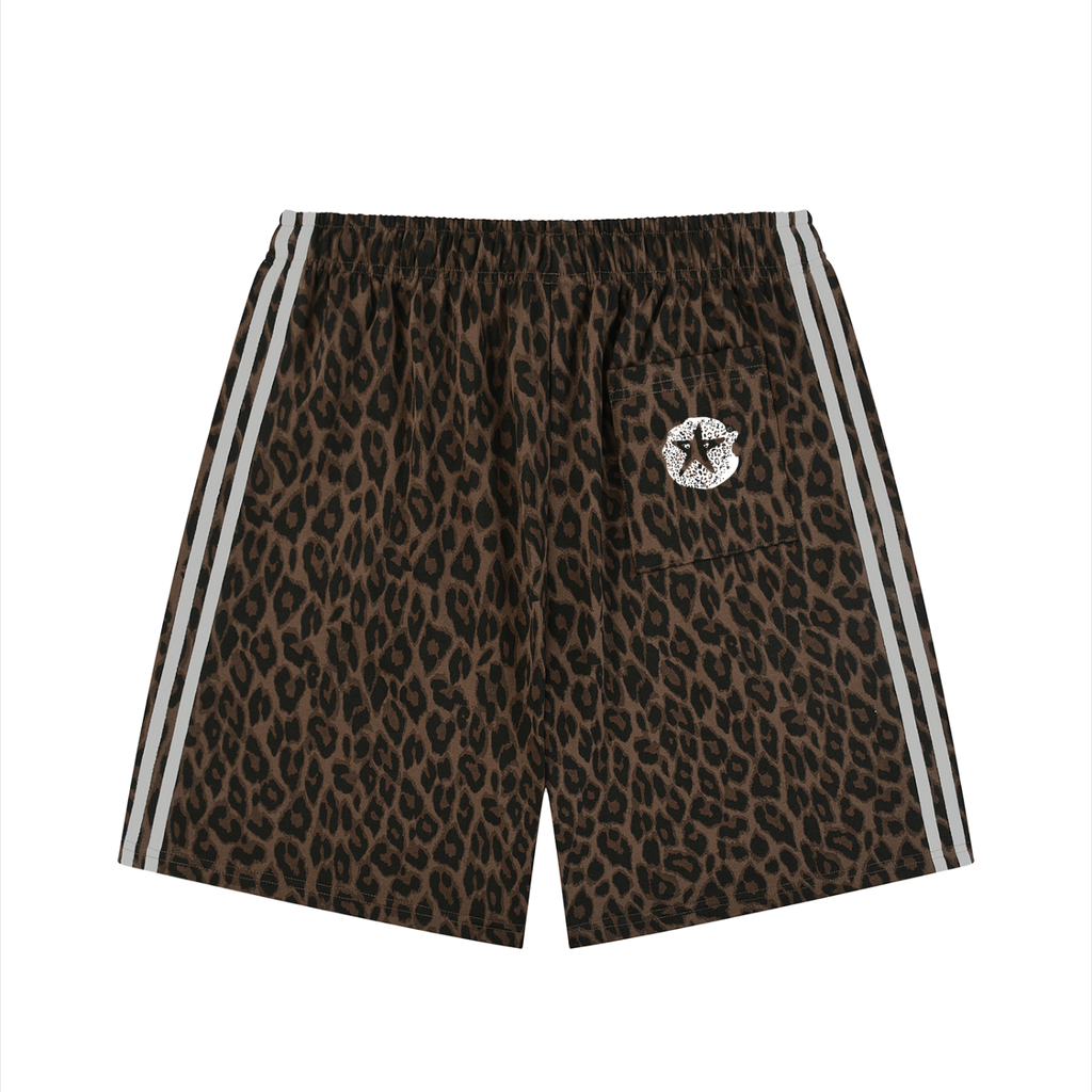 Unisex Heavyweight Leopard Drawstring Shorts
